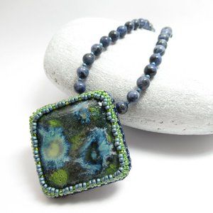 Ceramic cabochon necklace